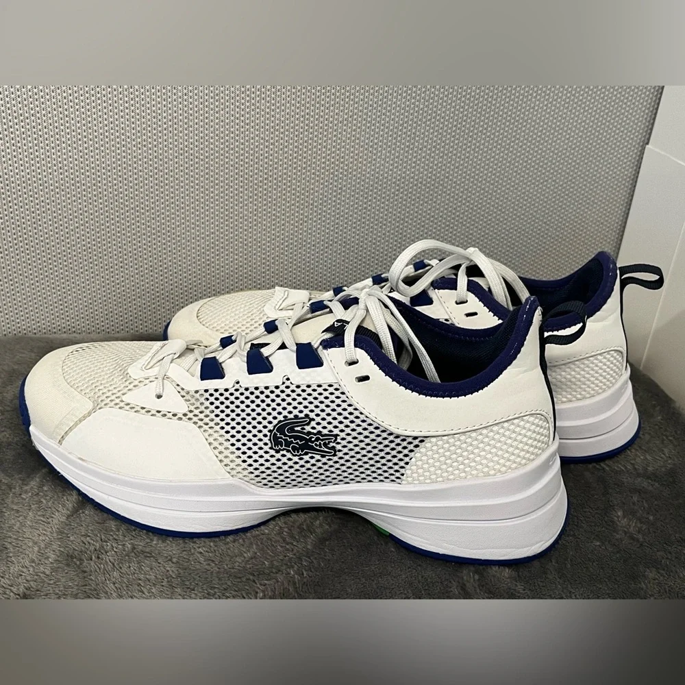 Lacoste AG-LT 21 men’s sneakers OrthoLite anti-microbial footbed. White blue 9.5 - Picture 3 of 12